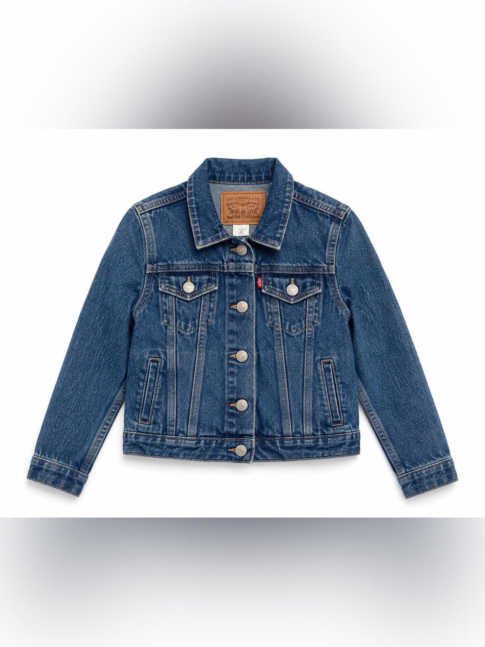Levi’s Girls Size 5 Classic Denim Trucker Jacket Medium Wash Jean Jacket